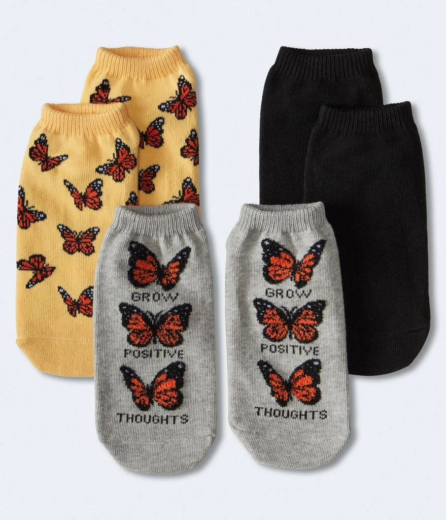 商品Aeropostale|Aeropostale Positive Thoughts Butterflies Ankle Sock 3-Pack,价格¥48,第1张图片