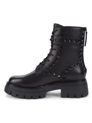 Lucas Studded Leather Combat Boots商品第4张图片规格展示