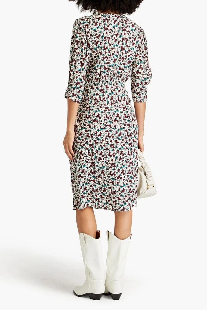 商品ba&sh|Elen gathered printed crepe midi wrap dress,价格¥706,第3张图片详细描述