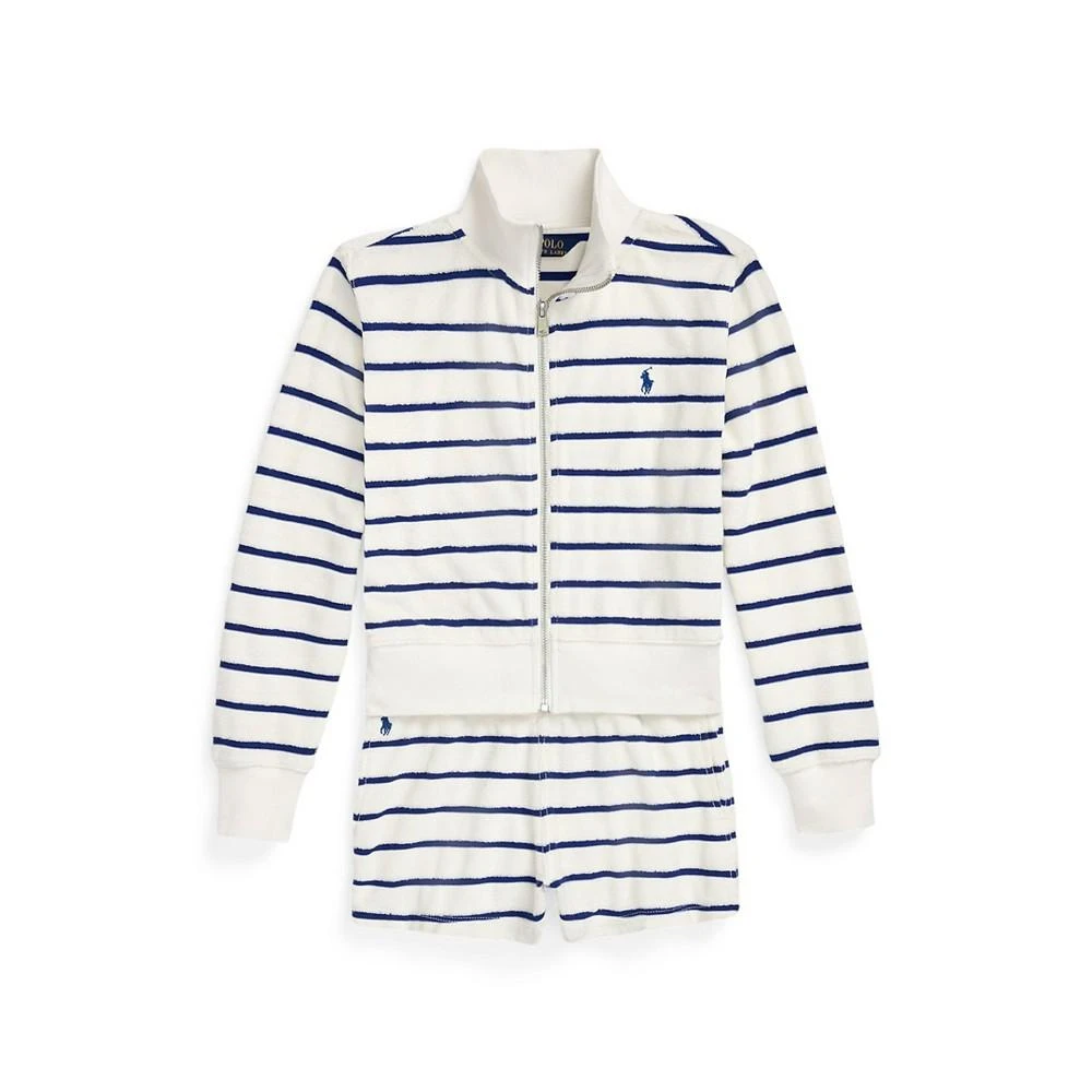 商品Ralph Lauren|Big Girls Striped Cotton Terry Jacket and Shorts Set,价格¥379,第1张图片