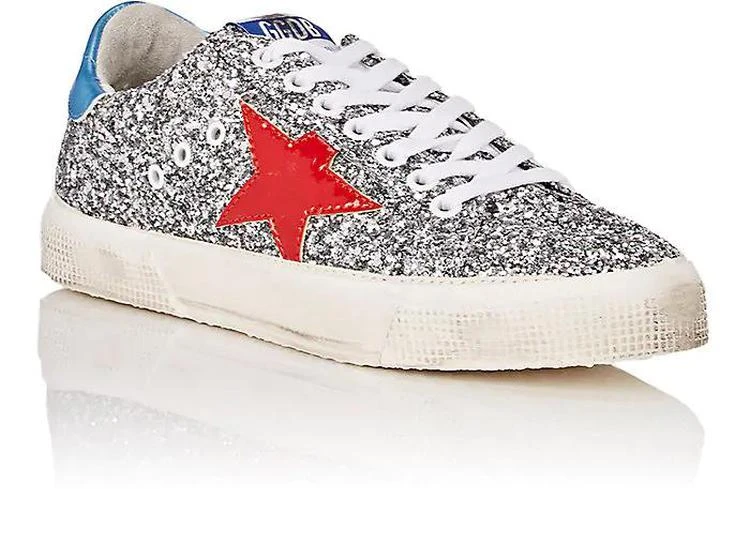 商品Golden Goose|Women's May Glitter & Patent Leather Sneakers,价格¥1778,第2张图片详细描述