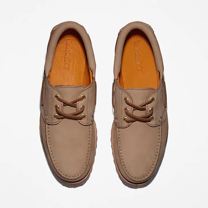 Timberland® 3-Eye Lug Handsewn Boat Shoe for Men in Light Brown商品第2张图片规格展示