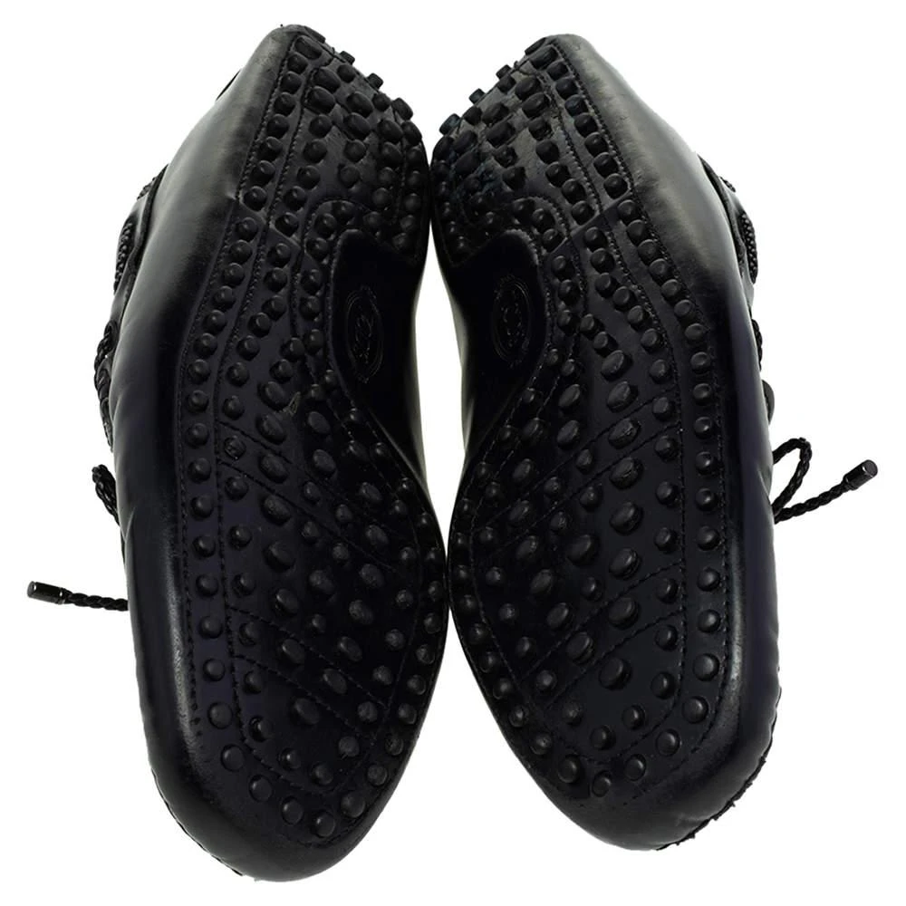 Tod's Black Leather Bow Slip-On Loafers Size 44 商品