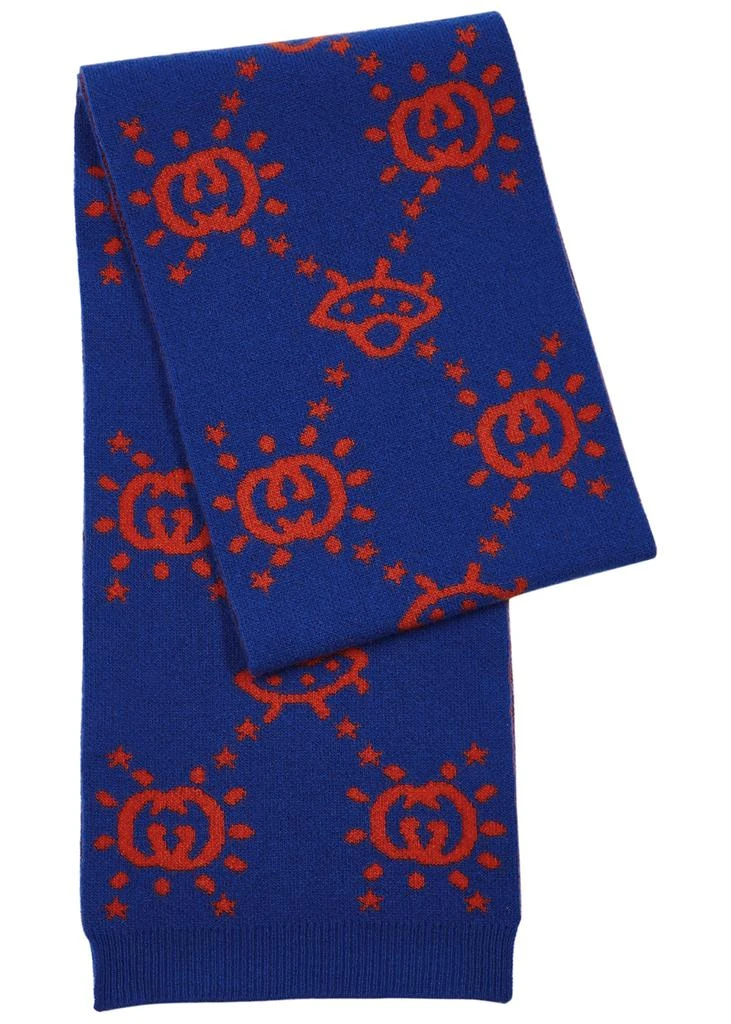 商品Gucci|KIDS GG and UFO-intarsia wool scarf,价格¥733,第1张图片