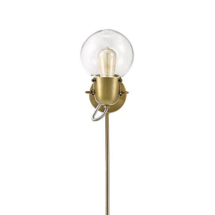 Lighting Mid Century Modern 9.75" Antique Brass Single Glass Globe Plug In Wall Sconce 商品