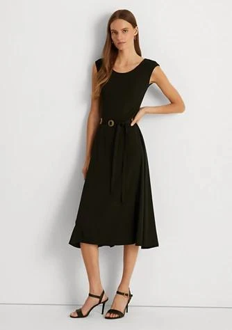 商品Ralph Lauren|Ralph Lauren Belted Jersey Cap Sleeve Dress,价格¥625,第1张图片