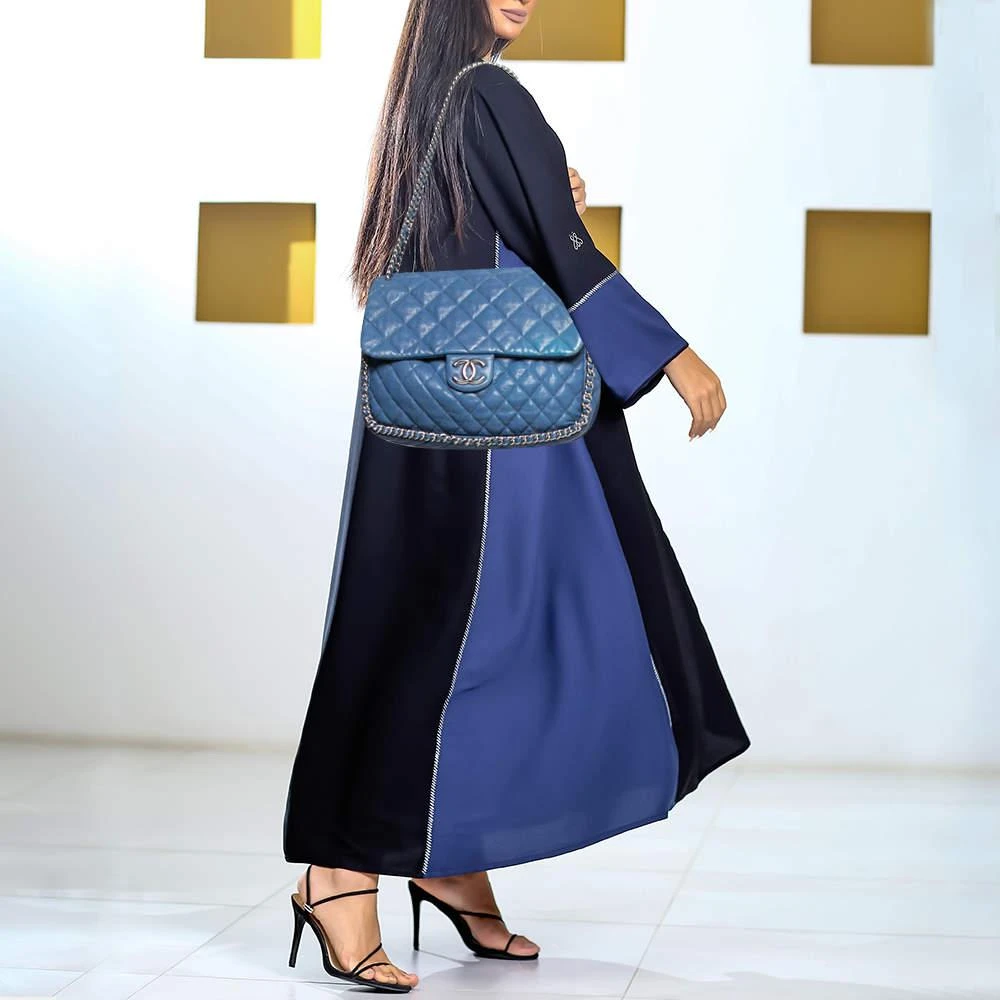 商品[二手商品] Chanel|Chanel Blue Quilted Leather Maxi Chain Around Flap Shoulder Bag,价格¥17450,第2张图片详细描述
