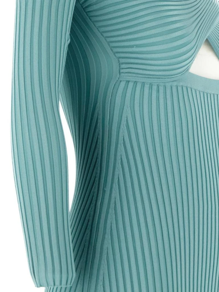 商品Self Portrait|Ribbed Knit Crossover Bust Midi Dress,价格¥1967,第3张图片详细描述