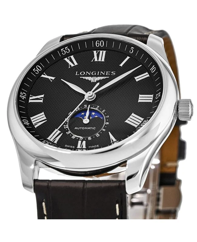 商品Longines|Longines Master Collection Automatic 42mm Black Dial Black Leather Strap Men's Watch L2.919.4.51.7,价格¥16945,第2张图片详细描述
