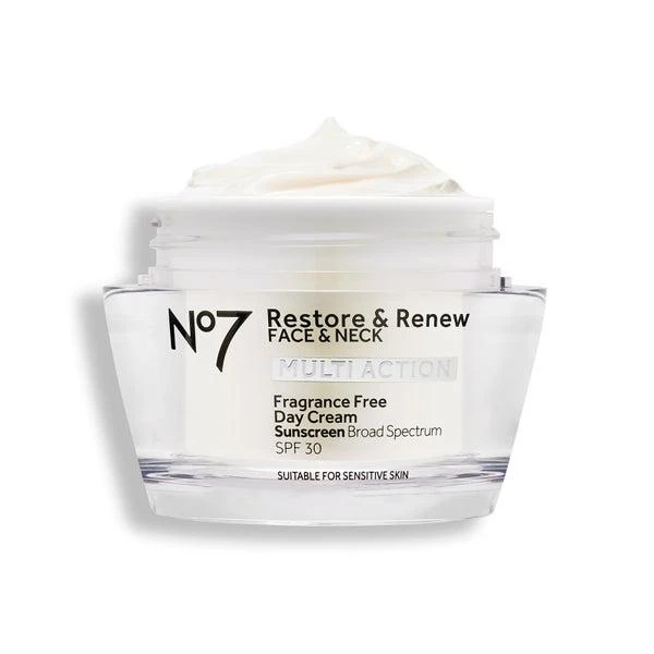 商品No7|Restore & Renew Face & Neck Multi Action Fragrance Free Day Cream SPF 30,价格¥289,第5张图片详细描述