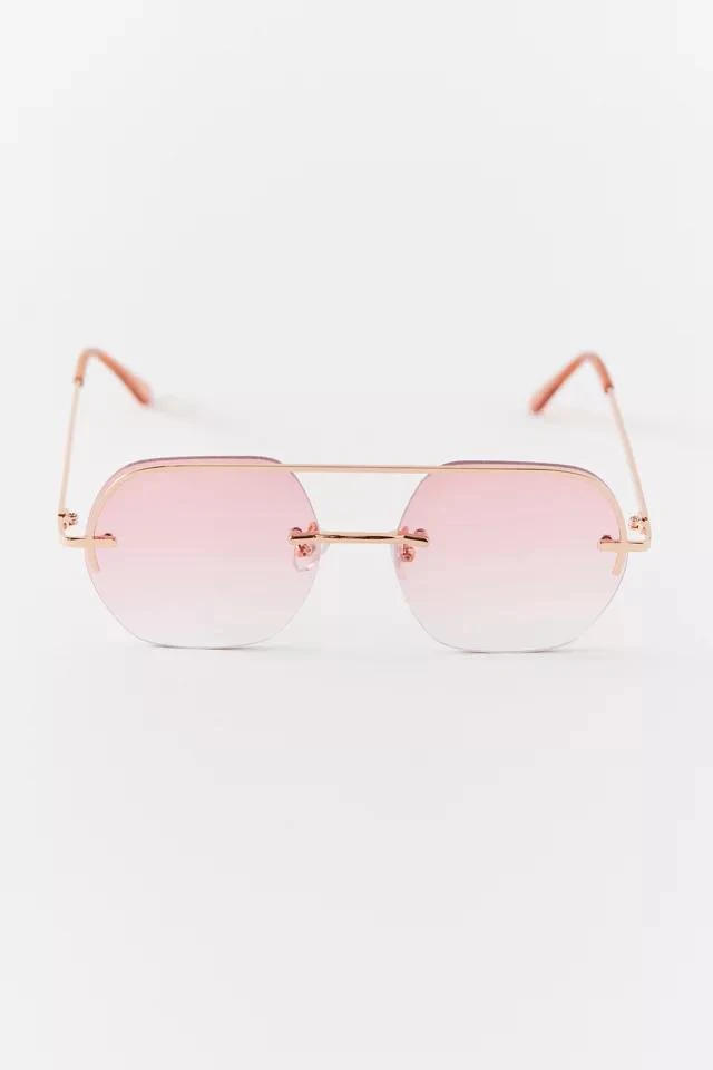 商品Urban Outfitters|Lovely Day Rimless Aviator Sunglasses,价格¥38,第2张图片详细描述