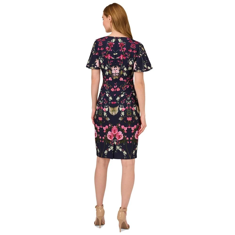 商品Adrianna Papell|Women's Floral-Print Elbow-Sleeve Crepe Dress,价格¥1115,第2张图片详细描述