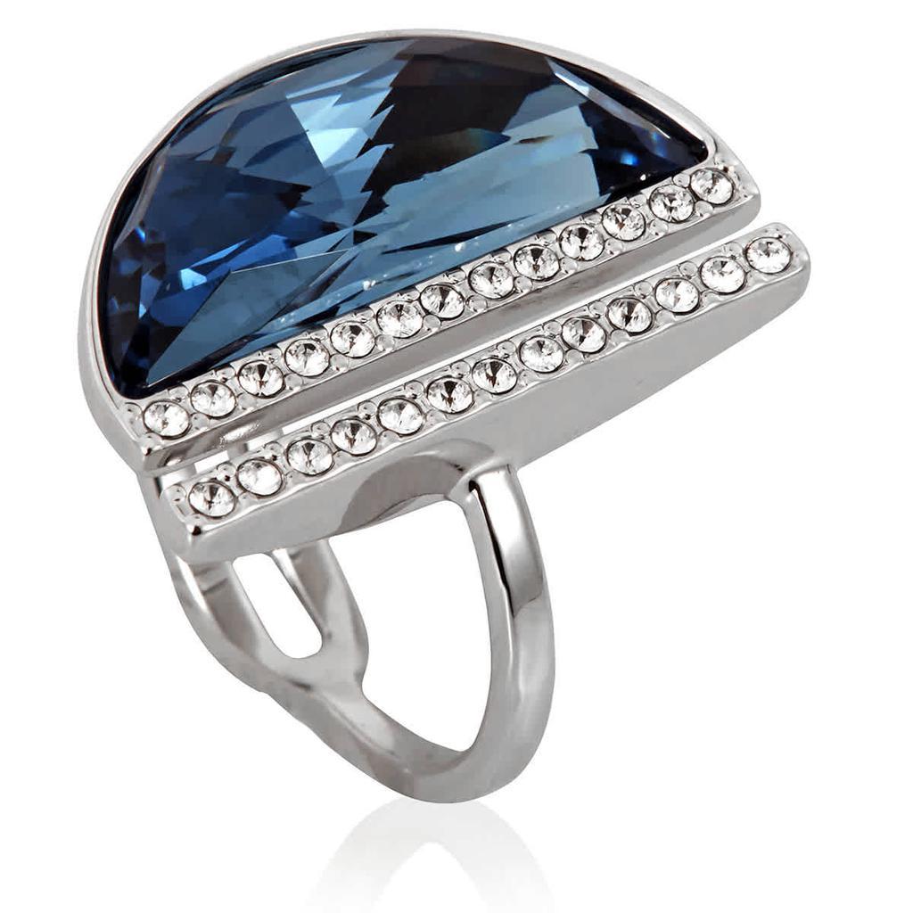 商品Swarovski|Rhodium-plated Blue Crystal Glow Ring,价格¥555,第1张图片