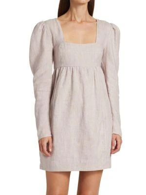 商品Ganni|Long-Sleeve Hemp Minidress,价格¥675,第1张图片