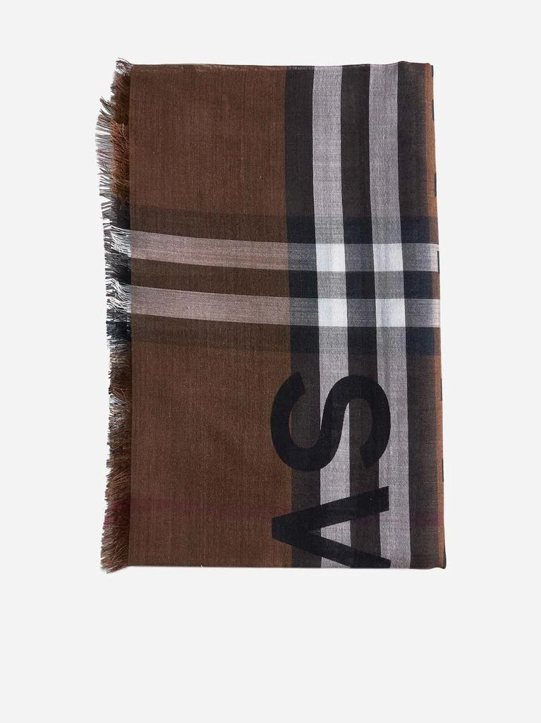 商品Burberry|Check print wool and silk scarf,价格¥1977,第1张图片