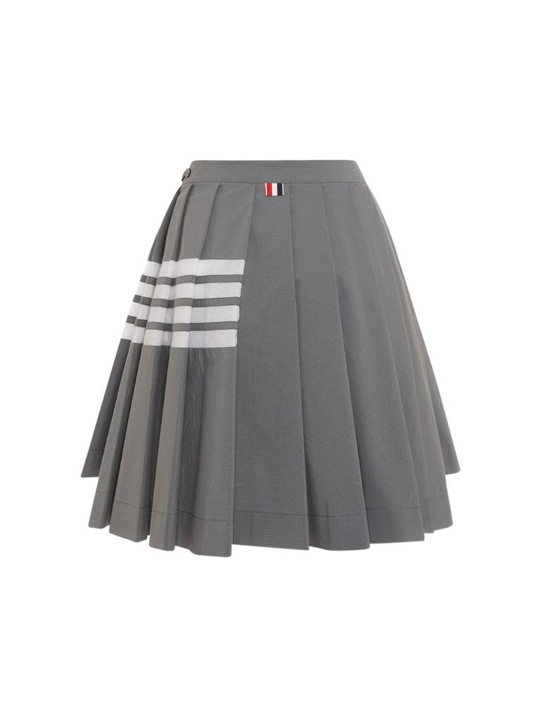 Pleated Jersey Four Bar Mini Skirt商品第4张图片规格展示