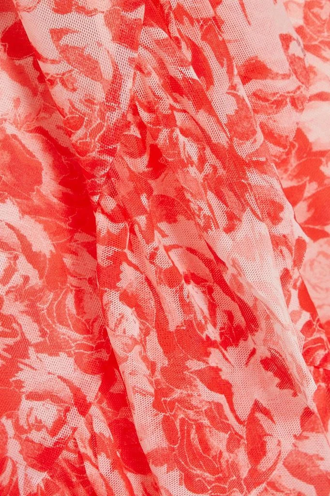商品Ganni|Ruffle-trimmed floral-print mesh mini wrap dress,价格¥884,第2张图片详细描述