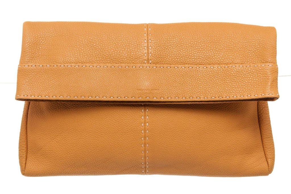 Michael Kors Orange Leather Hutton Clutch Bag商品第1张图片规格展示