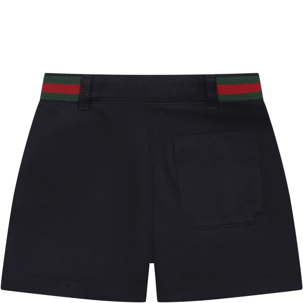 商品Gucci|Blue Shorts For Baby Boy With Web Detail,价格¥3698,第2张图片详细描述