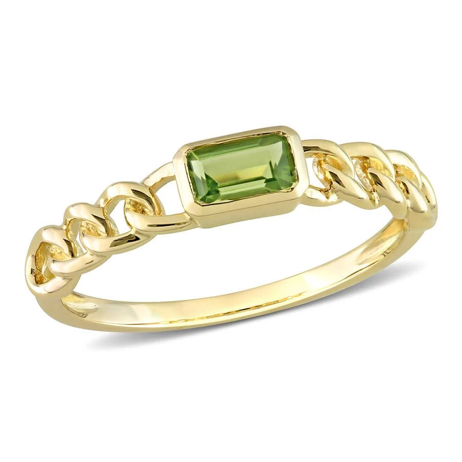 商品Amour|10k Yellow Gold 1/3 CT TGW Octagon Peridot Link Ring,价格¥1370,第1张图片