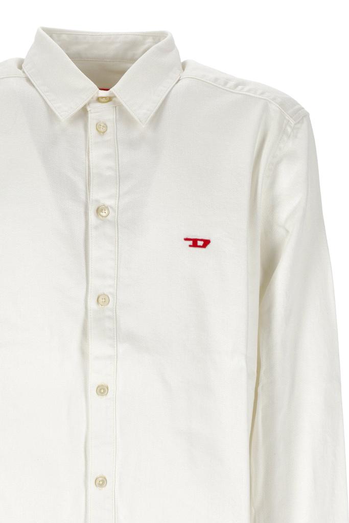 Embroidered-logo button-up shirt商品第2张图片规格展示