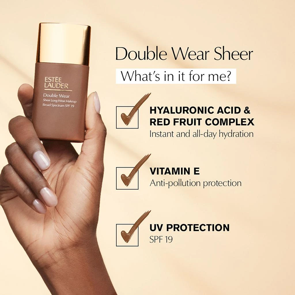 商品Estée Lauder|Estée Lauder Double Wear Sheer Long-Wear Foundation SPF19,价格¥428,第5张图片详细描述