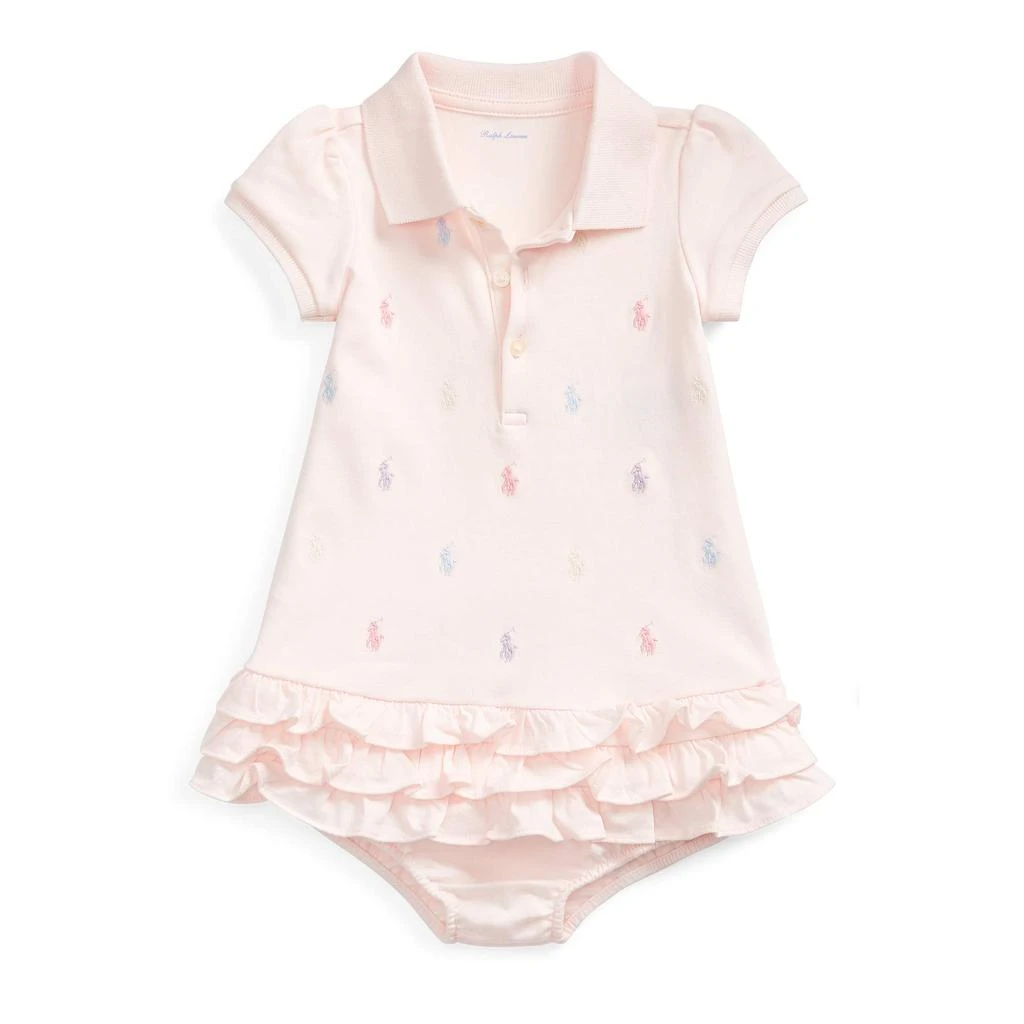 商品Ralph Lauren|Baby Girl's Ruffled Polo Dress & Bloomers Set (Infant),价格¥375,第1张图片