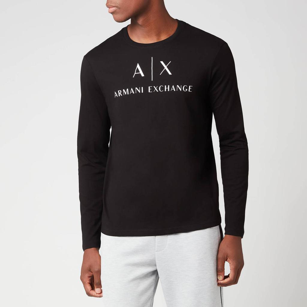 Armani Exchange Men's AX Logo Long Sleeve T-Shirt - Black商品第1张图片规格展示