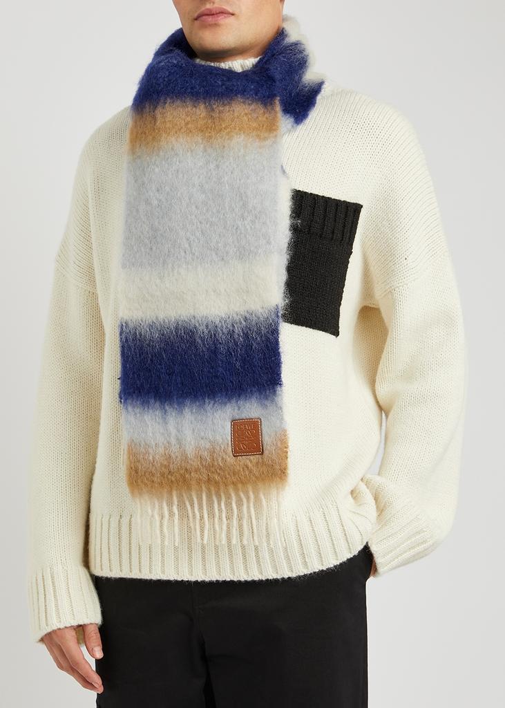 Striped mohair-blend scarf商品第2张图片规格展示