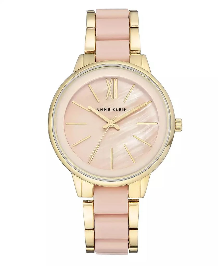 商品Anne Klein|Women's Gold-Tone Blush Link Bracelet Watch 37mm,价格¥292,第1张图片