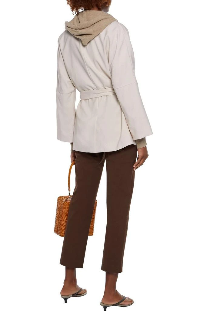 商品Brunello Cucinelli|Bead-embellished grain de poudre wool wrap jacket,价格¥6672,第1张图片
