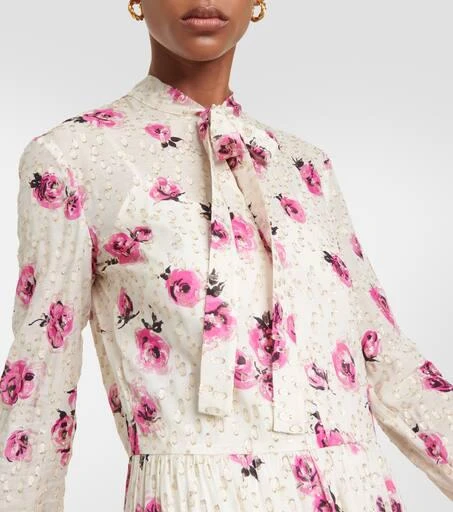 商品RED Valentino|花卉颈部系带金属丝加长连衣裙,价格¥8357,第4张图片详细描述