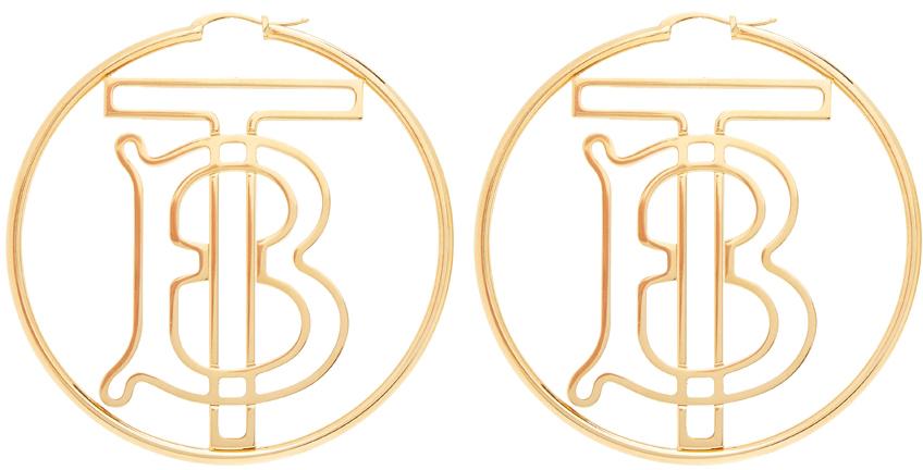 金色 Monogram Motif 耳环商品第1张图片规格展示
