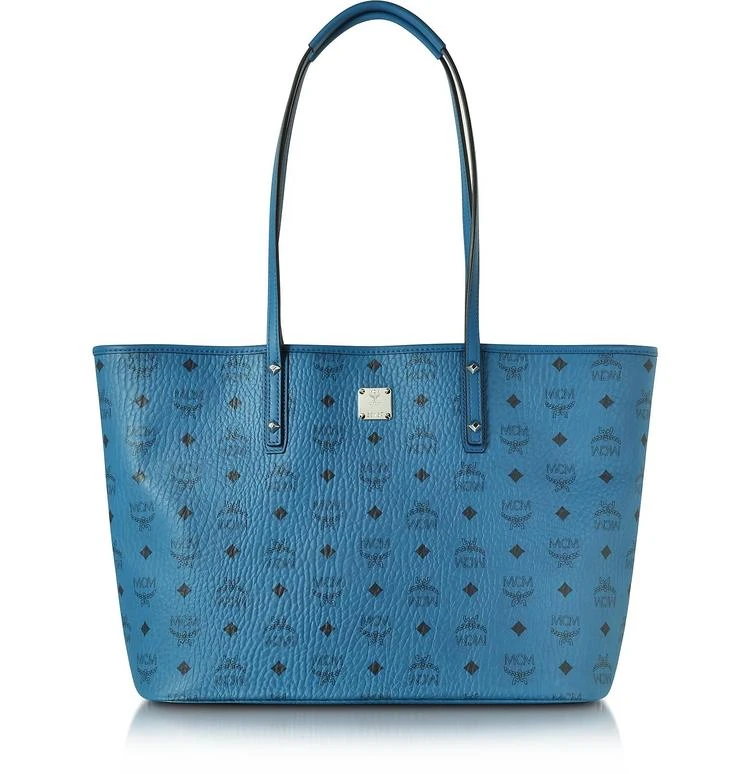 商品MCM|Anya Munich 蓝色顶拉链中号购物袋,价格¥3273,第1张图片