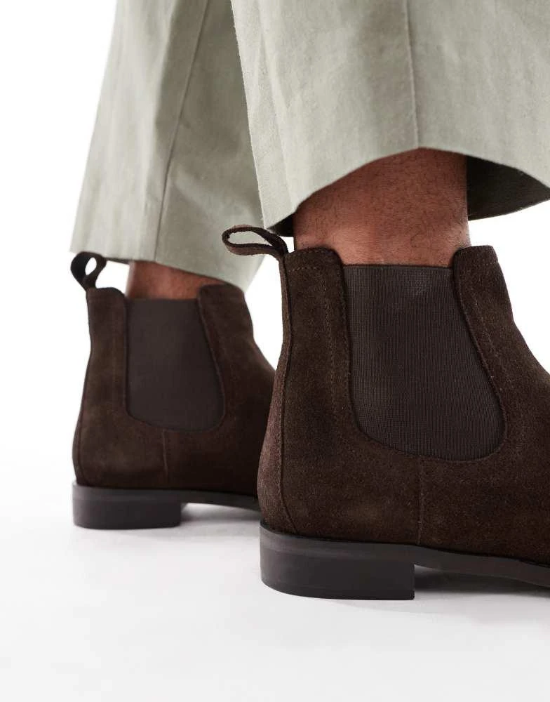 商品ASOS|ASOS DESIGN chelsea boots in brown suede,价格¥429,第2张图片详细描述