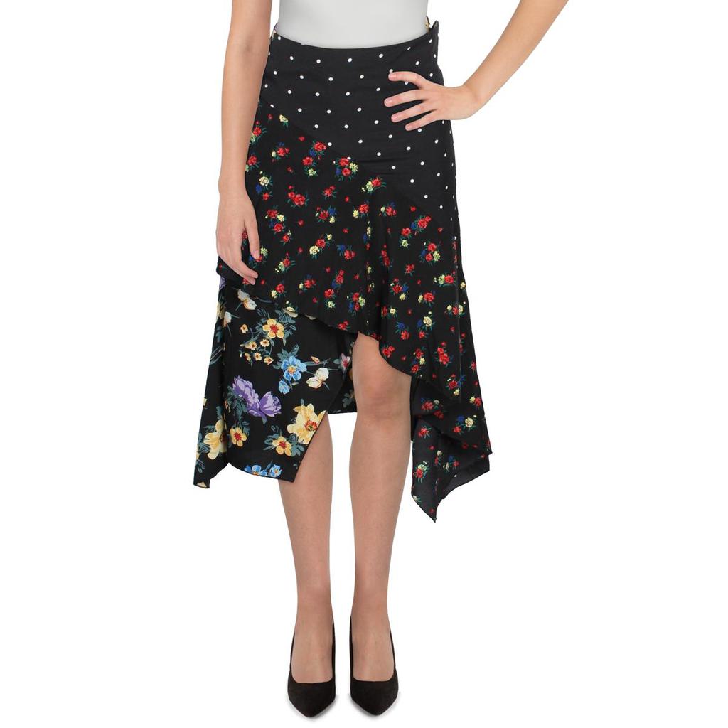 Aqua Womens Floral Print Polka Dot Maxi Skirt商品第1张图片规格展示