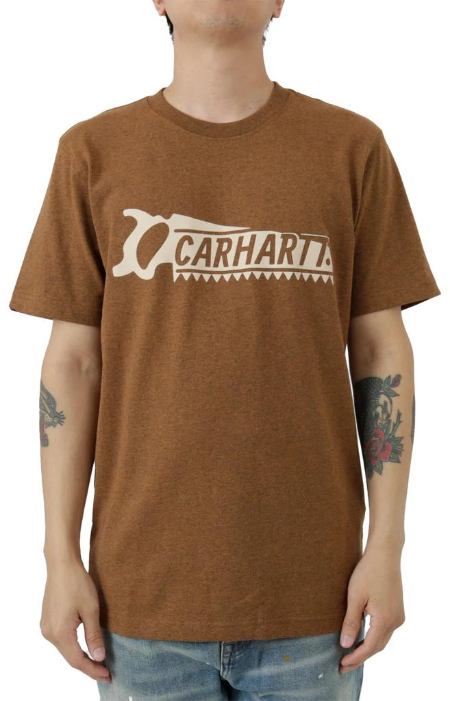 商品Carhartt|(105181) Relaxed Fit Heavyweight Short Sleeve Saw Graphic T-Shirt - Oiled Walnut Heather,价格¥123,第1张图片