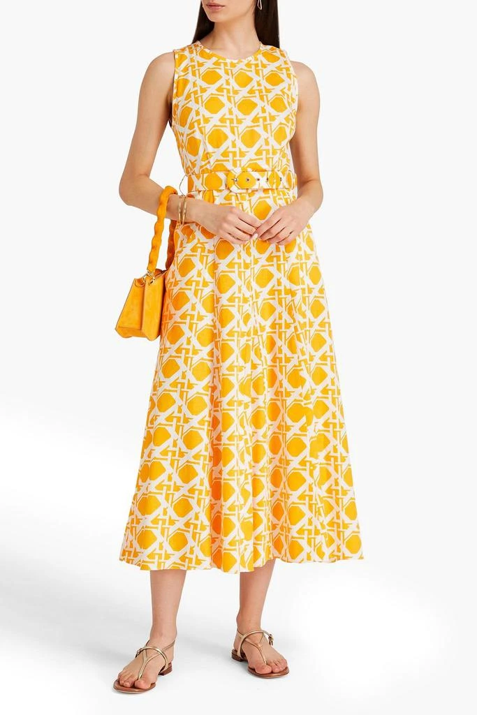 商品Diane von Furstenberg|Elliot belted printed cotton and linen-blend midi dress,价格¥2319,第2张图片详细描述