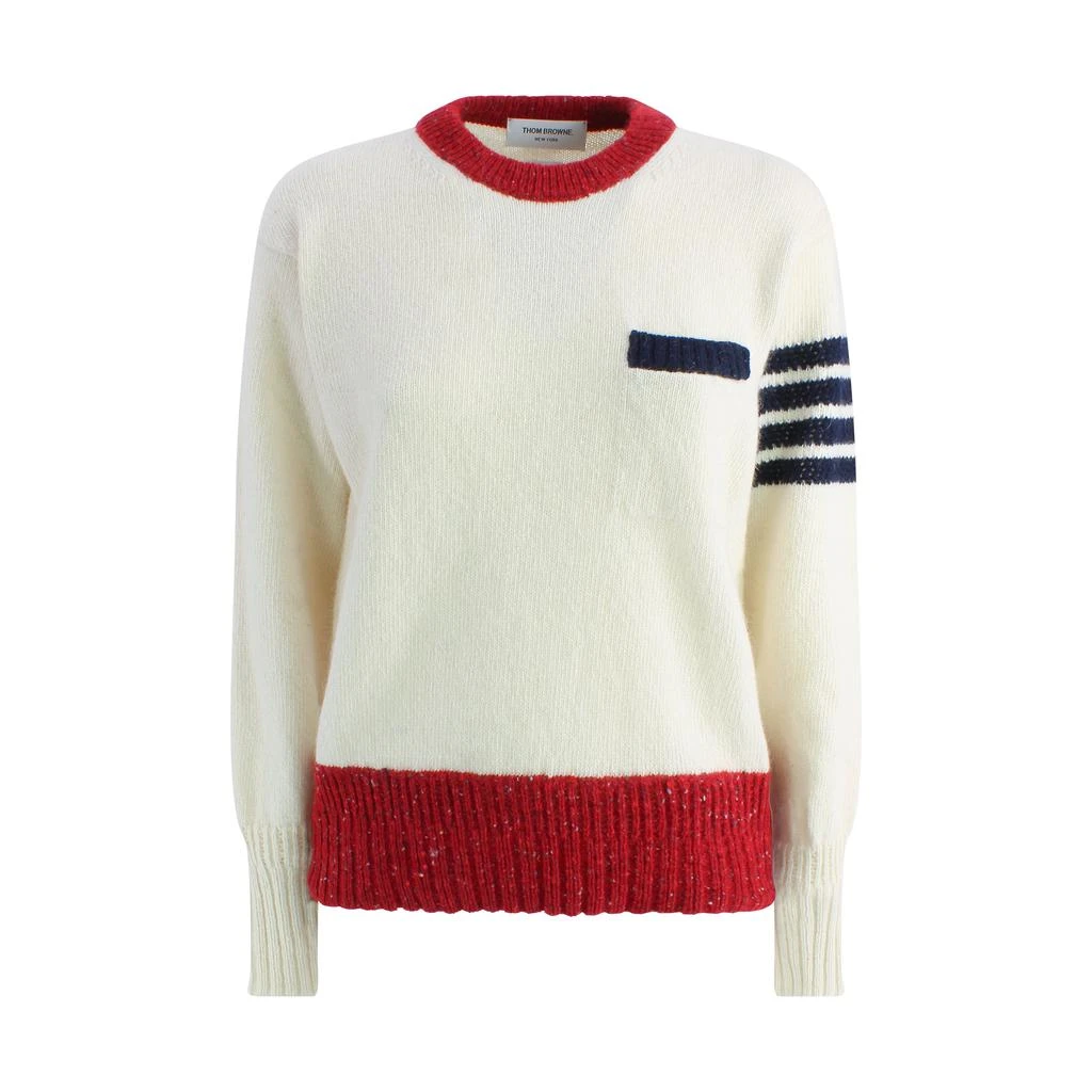 商品Thom Browne|STITCH MOHAIR TWEED 4-BAR PULLOVER,价格¥4535,第1张图片