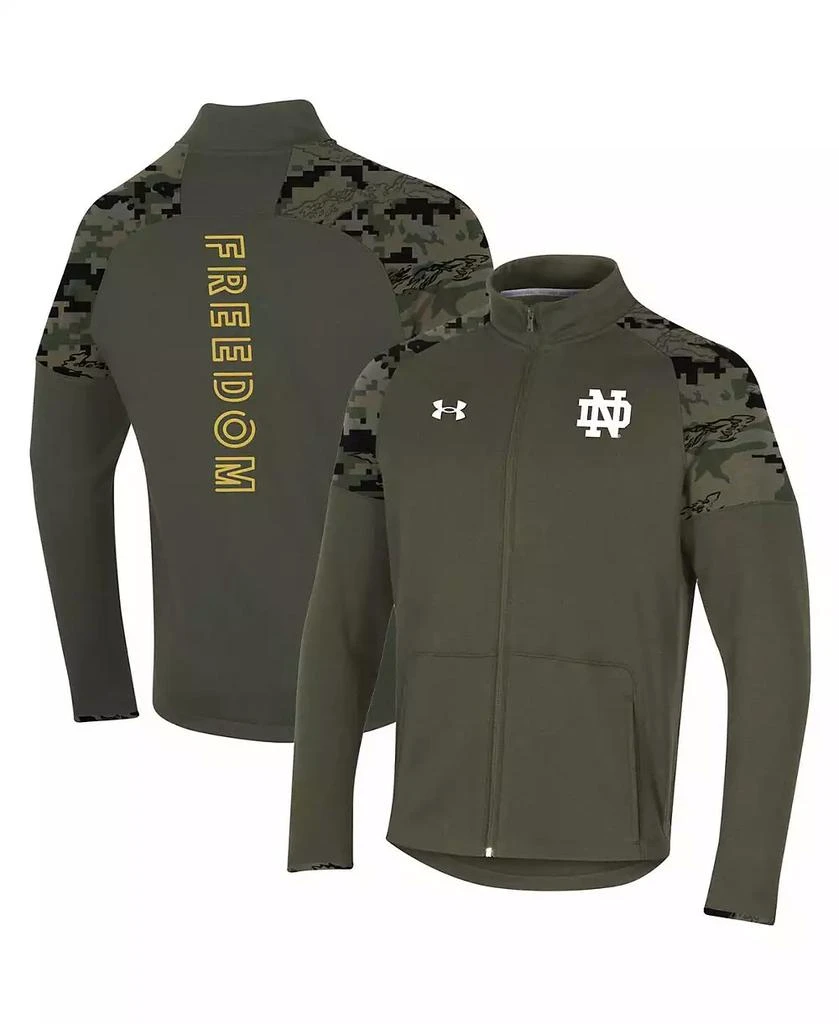 商品Under Armour|Men's Olive Notre Dame Fighting Irish Freedom Full-Zip Fleece Jacket,价格¥668,第1张图片