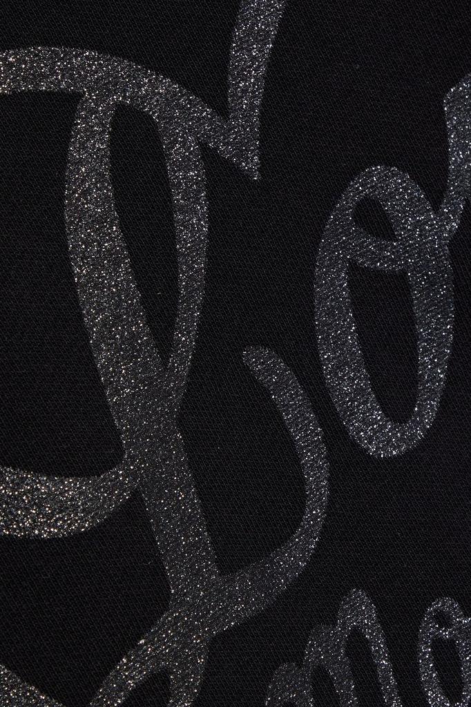 商品Moschino|Faux pearl-embellished glittered French cotton-terry sweatshirt,价格¥663,第6张图片详细描述