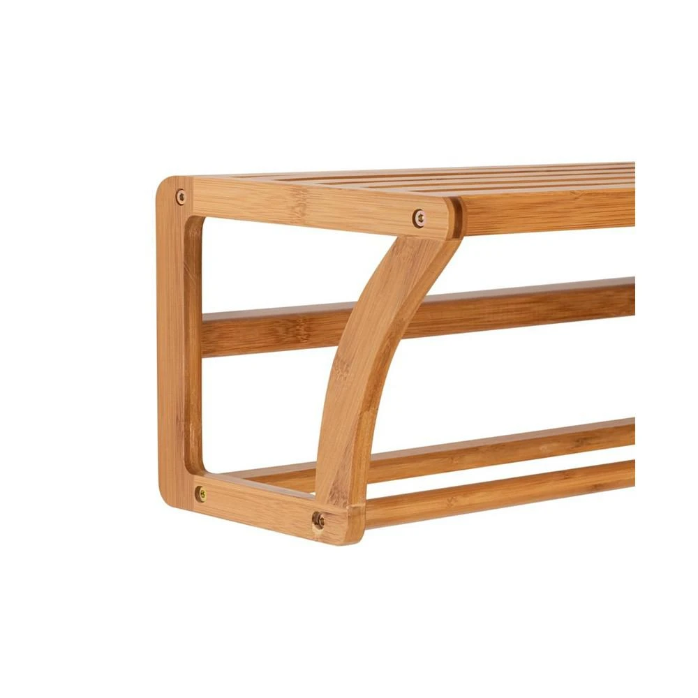 商品Neu Home|Bamboo Wall Mounted Shelf with Towel Bar,价格¥425,第2张图片详细描述