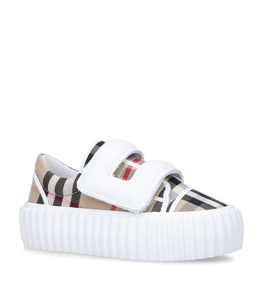 商品Burberry|Velcro-Strap Check Sneakers,价格¥2009,第1张图片