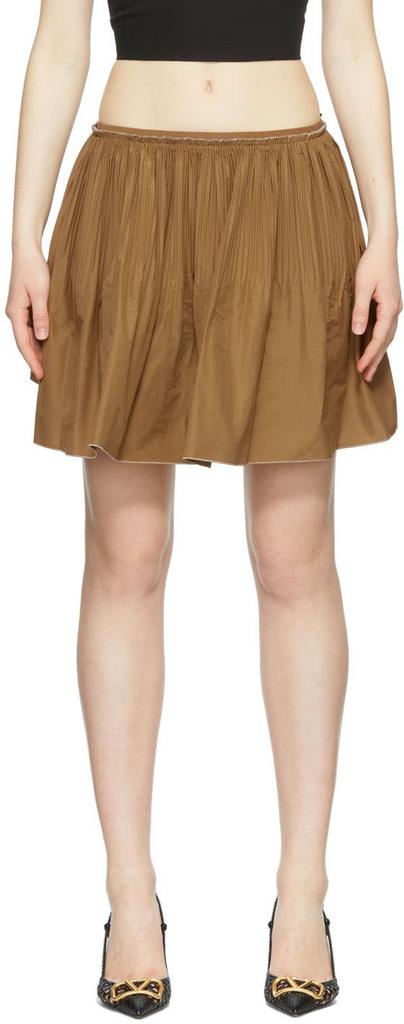 Brown Cotton Mini Skirt商品第1张图片规格展示