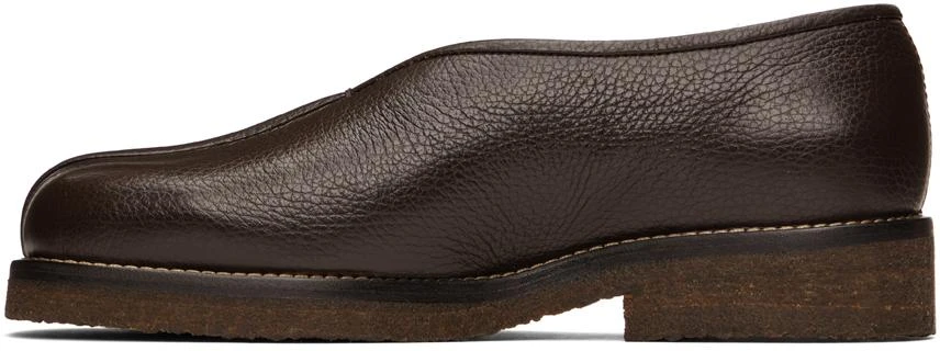 商品Lemaire|Brown Piped Slippers,价格¥3084,第3张图片详细描述