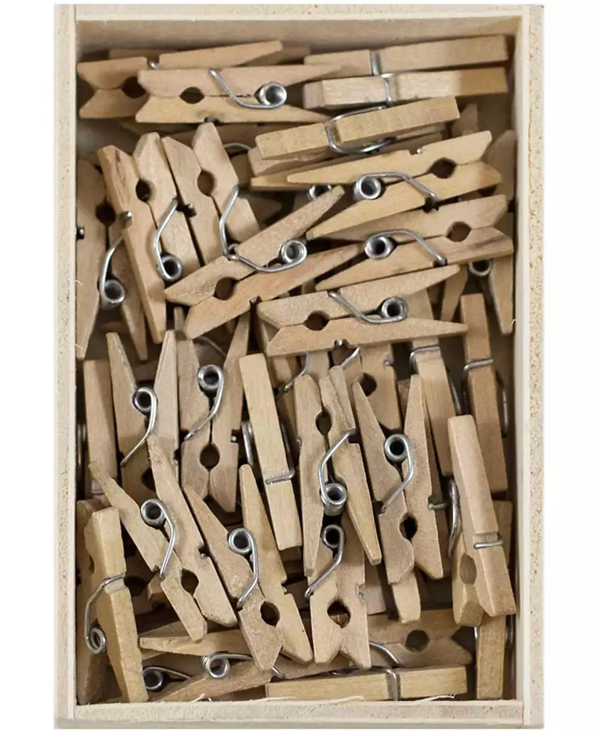 商品JAM Paper|Wood Clip Clothespins - Small - 0.88" - 50 Clothes Pins Per Pack,价格¥90,第2张图片详细描述