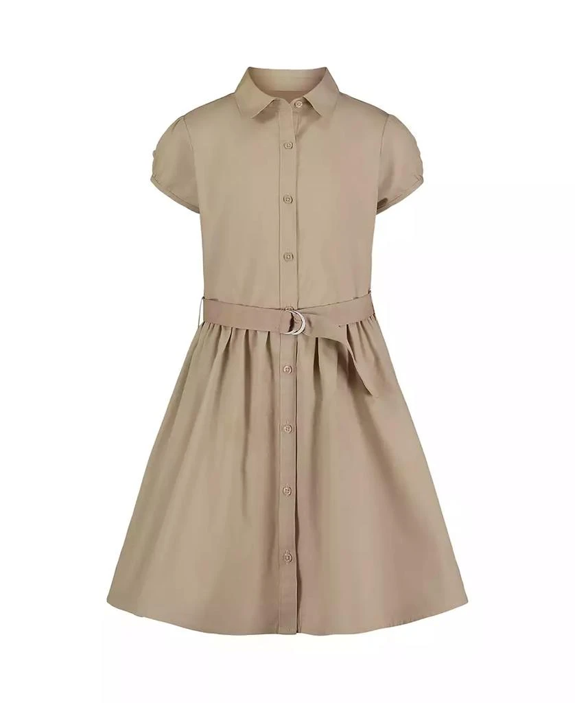 商品Nautica|Plus Girls Uniform Belted Poplin Shirt Dress,价格¥203,第1张图片