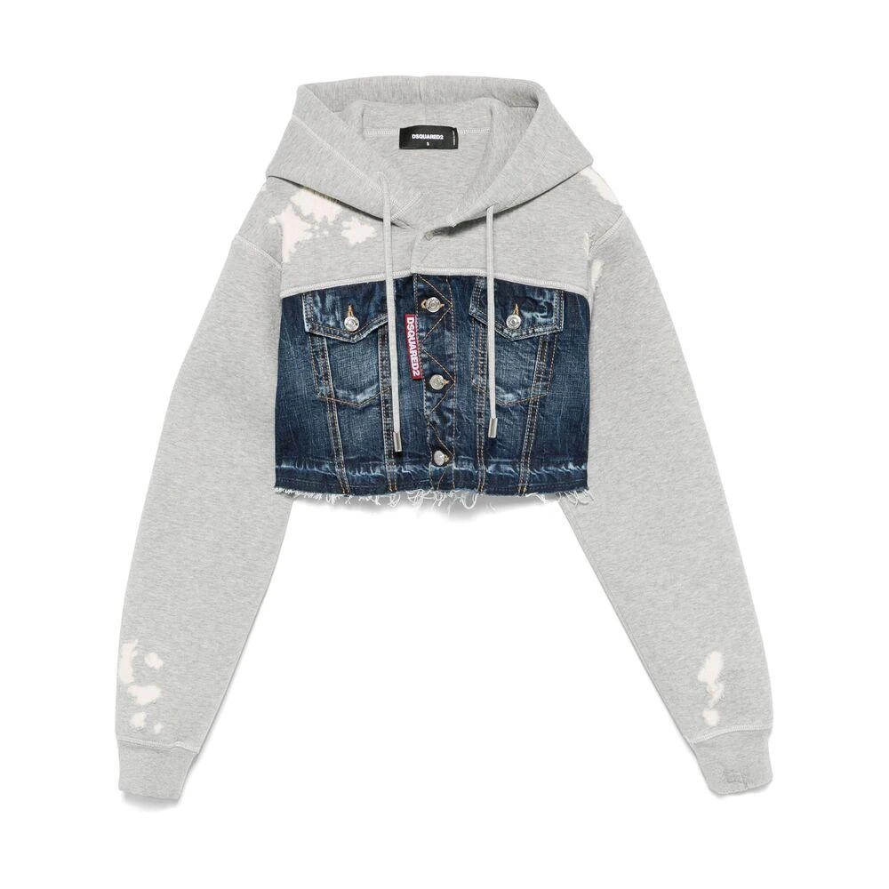 商品DSQUARED2|Blue  Gray Sweatshirts,价格¥4848,第1张图片