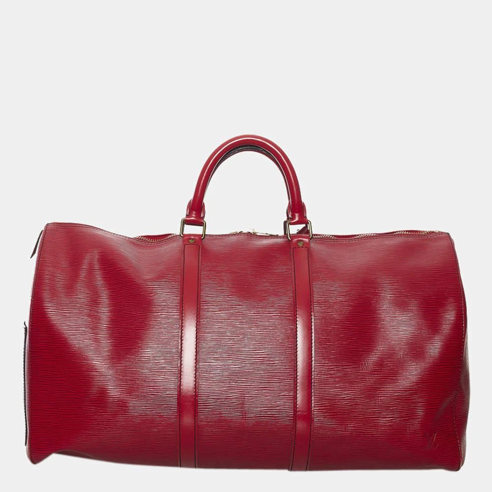 商品[二手商品] Louis Vuitton|Louis Vuitton Red Epi Leather Keepall 50 Bag,价格¥5863,第3张图片详细描述