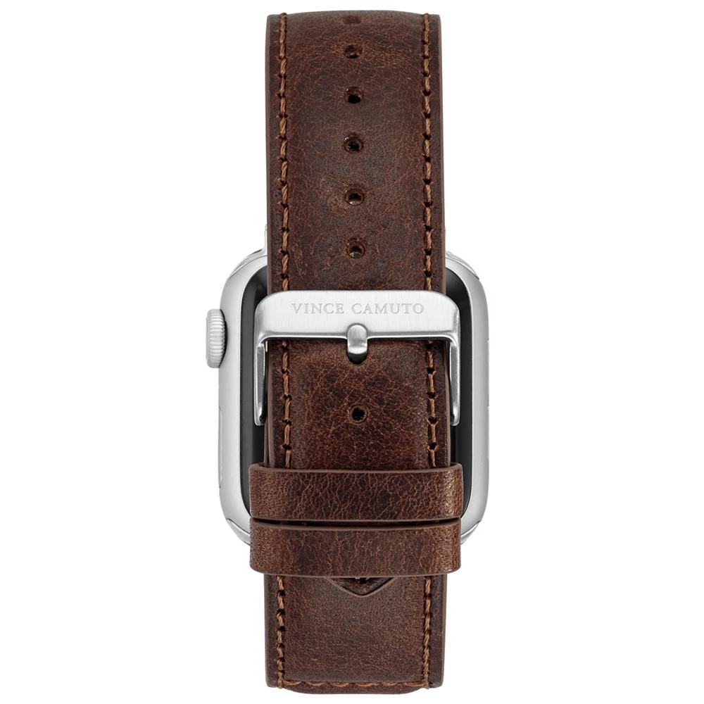 商品Vince Camuto|Men's Brown Premium Leather Band with Stitched Pattern 42mm, 44mm, 45mm, Ultra 49mm Apple Watch,价格¥479,第2张图片详细描述